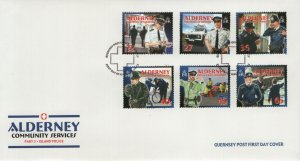 Alderney 2003 FDC Sc 215-220 Island Police Community Services Part III