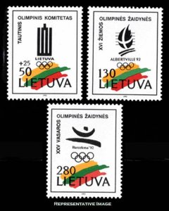 Lithuania Scott 422-424 Mint never hinged.