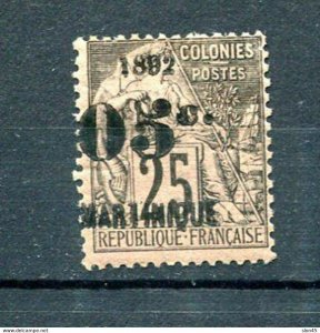Martinique 1892 French Colonies  shifted Overprint Sc 31 MH 10750