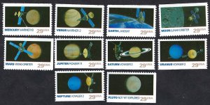 United States #2568-77 29¢ Space Exploration). 10 singles from booklet. MNH