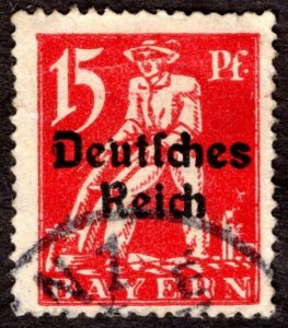 1920, Bavaria 15pf, Used, Sc 258