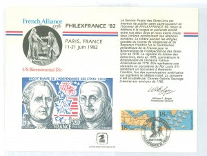 US 1938a PhilexFrance 1982 Paris France June 11-21 1982,  postal card.