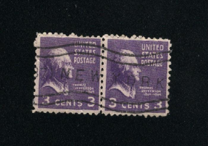 USA #807  pair used 1938 -1954 PD .12