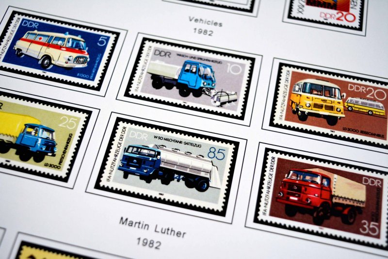 COLOR PRINTED EAST GERMANY DDR/GDR 1949-1990 STAMP ALBUM PAGES (334 ill. pages)