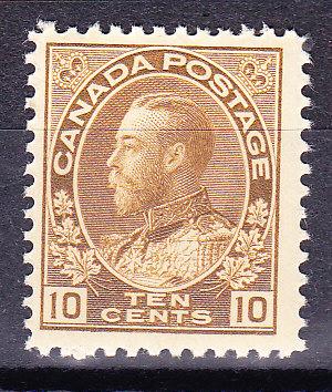 Canada ADMIRAL No.118 10c bis brn VF/NH(**)