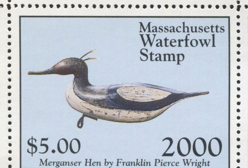 MASSACHUSETTS #27 2000 STATE DUCK MERGANSER DECOY by Randy Julius 