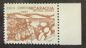 Nicaragua 1987 Scott 1613 CTO -  50.00 C$,  Agrarian Reform,  Coffee