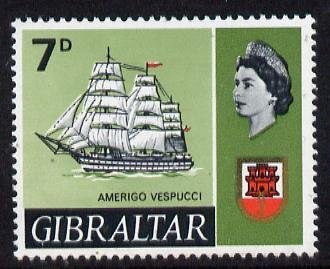 Gibraltar 1967-69 Amerigo 7d unmounted mint with inverted...