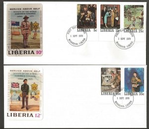 1979 Liberia Rockwell Imperforate Boy Scout set 50 on 20 FDC