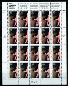 UNITED STATES SCOTT#3081 BREAST CANCER AWARENESS  SHEET  OF TWENTY MINT NH