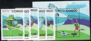 Congo,  Republic  Scott 1021-1026 Complete set MNH.