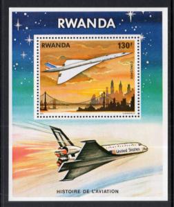 Rwanda 893 Airplane Souvenir Sheet MNH VF