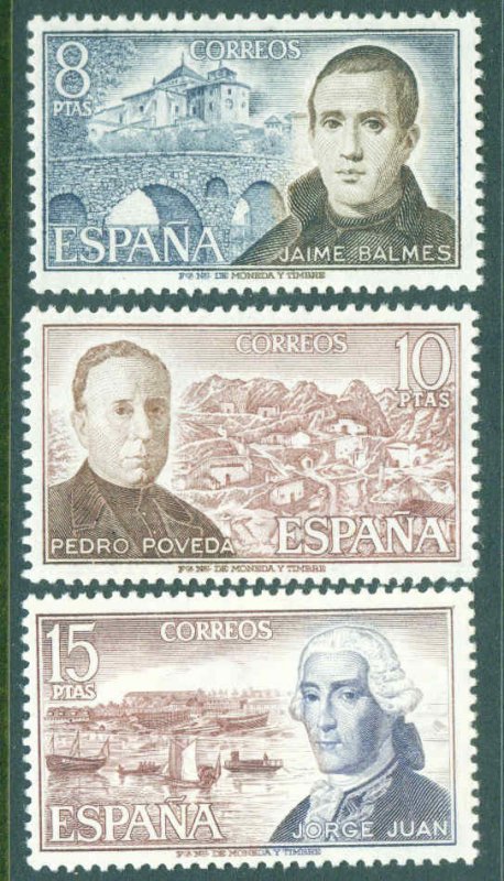 SPAIN Scott 1807-1809 MNH** 1974 Famous Spaniard set