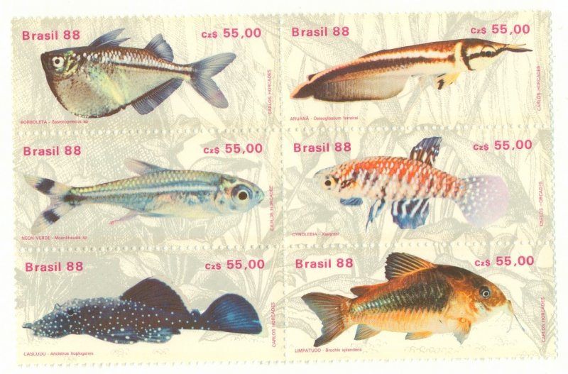 R75-0163 BRAZIL 2157 MNH BK-6 MARINE LIFE BIN $2.00