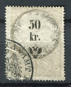 AUSTRIA; 1870s classic early Revenue issue fine used 50Kr. value