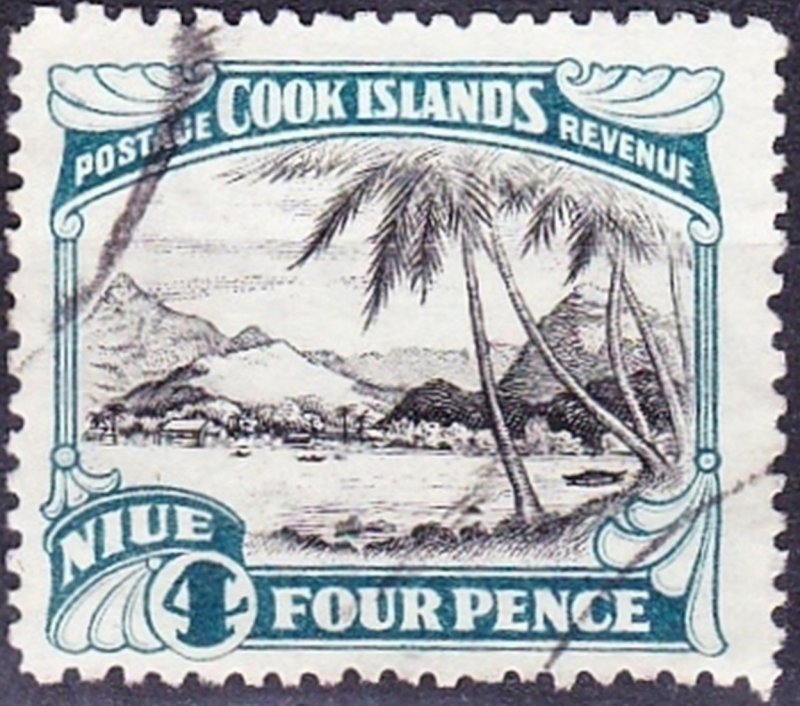 NIUE 1932 4d Black & Greenish Blue SG66 FU