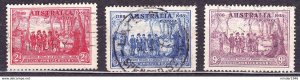 AUSTRALIA 1937 2d, 3d & 9d 150th Anniv of Foundation of NSW SG193-195 FU