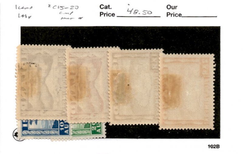 Iceland, Postage Stamp, #C15-C20 Mint Hinged, 1934 Airplane, Air Post (AG)