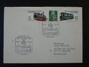 railroads trains gutter pair on cover DDR 1983