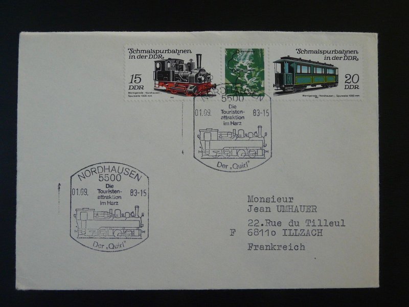 railroads trains gutter pair on cover DDR 1983