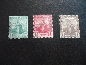 Stamps - Trinidad & Tobago - Scott# 12-14 - Used Part Set of 3 Stamps