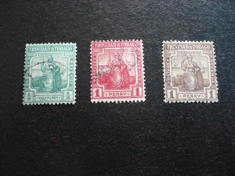 Stamps - Trinidad & Tobago - Scott# 12-14 - Used Part Set of 3 Stamps