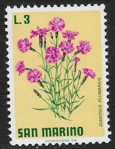 San Marino #760 3l Flowers - Carnations ~ MNH