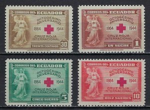 ECUADOR #440-43 MINT, F-VF, HR - PRICED AT 1/2 CATALOG!