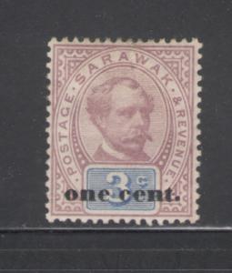 Sarawak 1892 Sir Charles Johnson Brooke Surcharge Scott # 26 MH