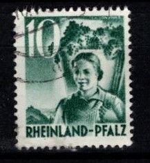 Germany - Rhine Palatinate #6N34 Girl Carrying Grapes - Used