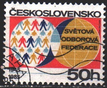 Czechoslovakia. 1985. 2824. 40 years of the Federation of Trade Unions. USED.