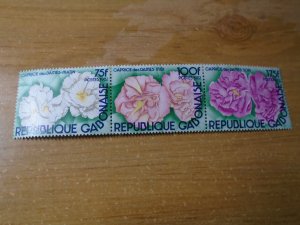 Gabon  #  515a-c    MNH   Flowers