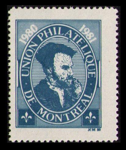 CANADA 1980 UNION PHILATELIQUE DE MONTREAL UPM JACQUES CARTIER MNH POSTER STAMP