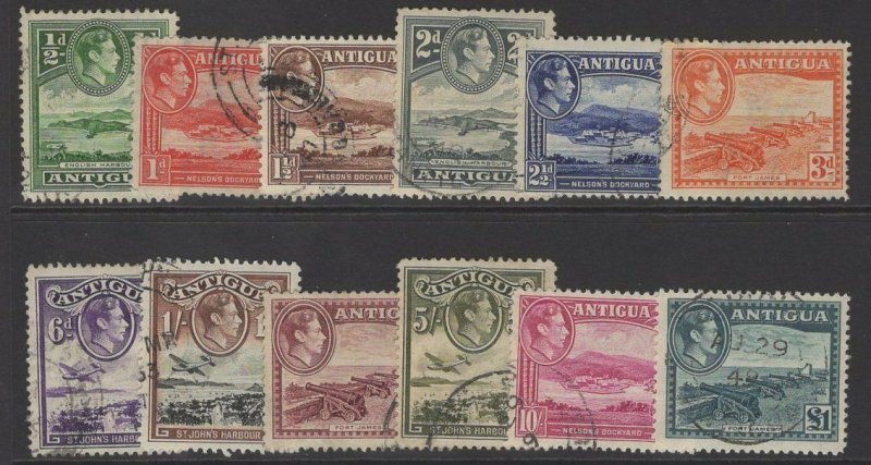 ANTIGUA SG98/109 1938-51 DEFINITIVE SET FINE USED