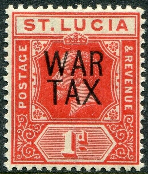 ST LUCIA-1916 1d Scarlet War Stamp Sg 89 MOUNTED MINT V49016