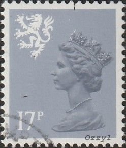 Great Britain Scotland #SMH31 1986 17p Grey  Blue QEII Machin UNUSED-CTO-VF-O...