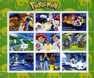 Tadjikistan 2000 Pokemon Sheet Perforated  mnh.vf 