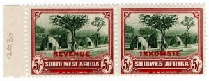 (I.B) South-West Africa Revenue : Duty Stamp 5d (from archive)