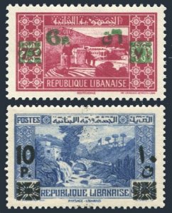 Lebanon 161-162,hinged.Michel 261-262. Palace,Ancient Bridge,Dog River,1943.