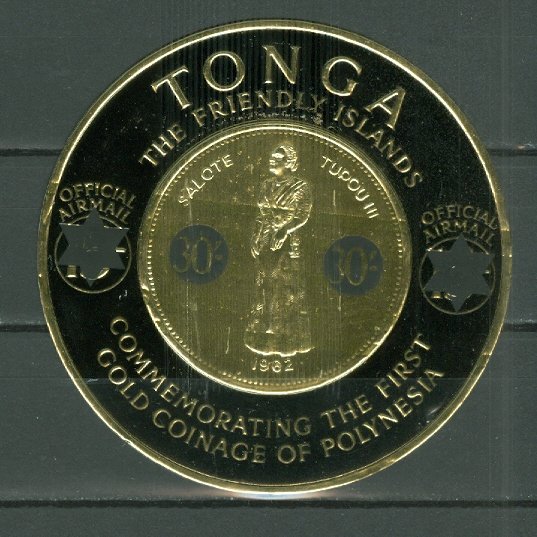 TONGA GOLD COIN #CO8...MINT VERY LIGHT H...$6.75