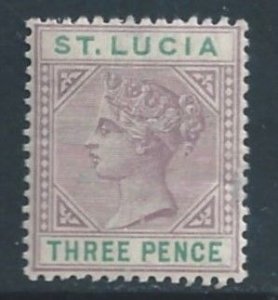 St. Lucia #32a NH 3p Queen Victoria - Die A