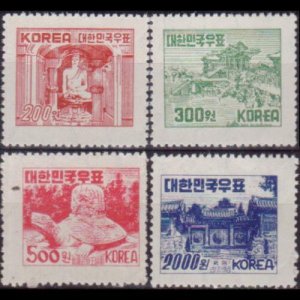 KOREA 1952 - Scott# 183-6 Temples Set of 4 NH