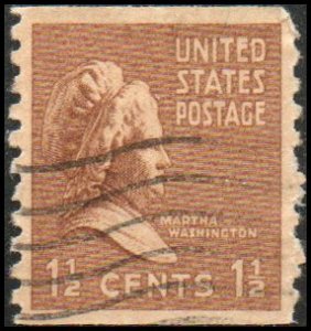 United States 840 - Used - 1 1/2c Martha Washington (coil) (1939) (2)