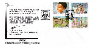 Namibia - 1993 S.O.S. Child Care Villages FDC SG 619-622