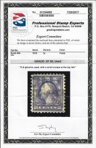 Scott #464 - XF Used - Incredible color. 2017 PSE cert XF-90.  Showpiece!