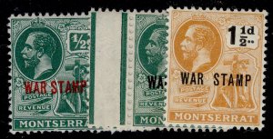 MONTSERRAT GV SG60-62, 1916-17 WAR STAMP set, NH MINT.