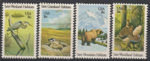 U.S.  Scott# 1921-4 1981 VF MNH Save Woodland Habitats