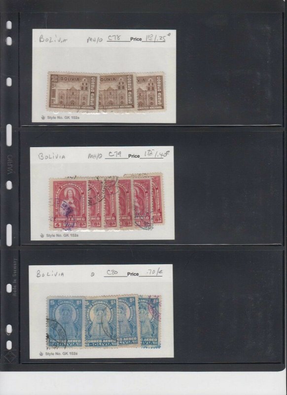 BOLIVIA AIRMAIL 6 SCANS COLLECTION LOT #2 ALL APPEAR TO BE SOUND $$$$$$$