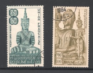 Laos #C8, C12   VF, Used, Partial Set, CV $5.10 ....  3390021