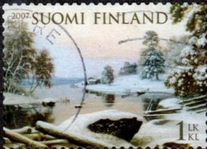 Finland 1278 - Used - 1 Winter Landscape (2007) (cv $1.50)